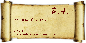 Polony Aranka névjegykártya